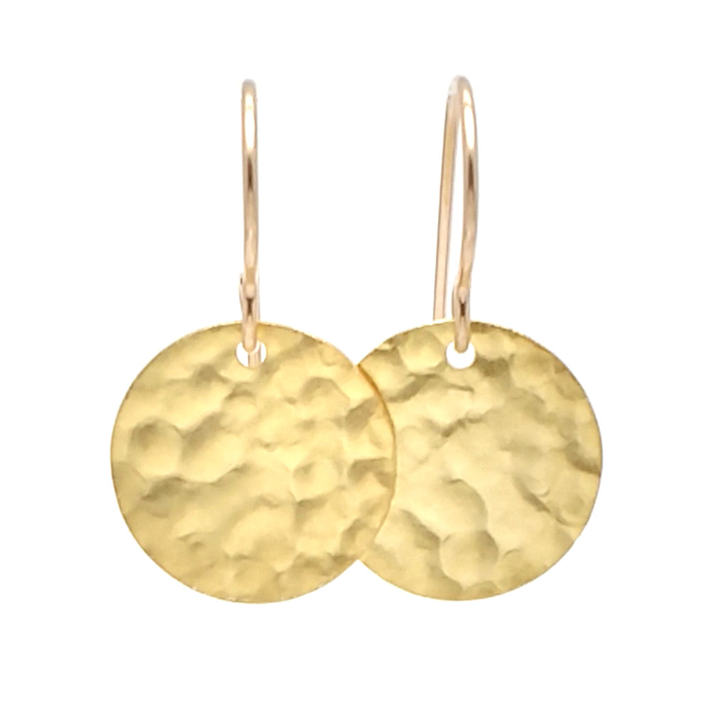 Gold Dipped Sterling Silver Hammered Round Earrings – Soasa Designs